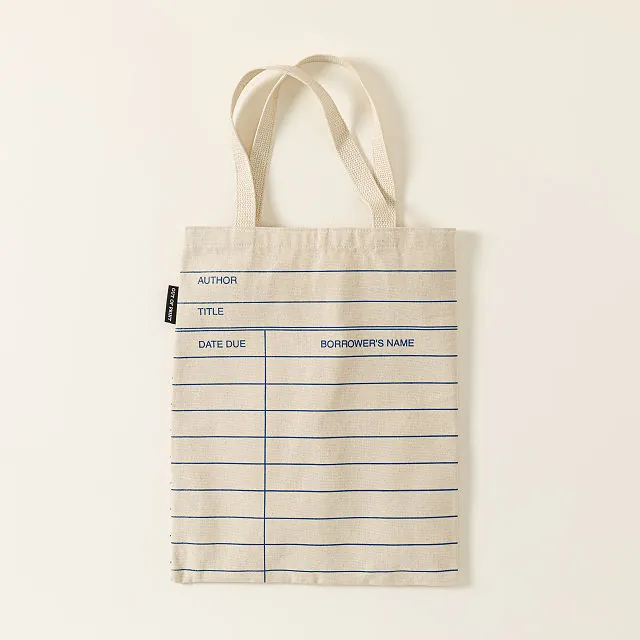 a tote bag that looks like a library card
